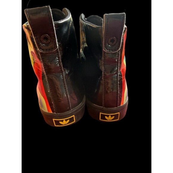 Adidas Womens Black Skeleton Graphic High Top Sneakers Size US 7 - Picture 4 of 16